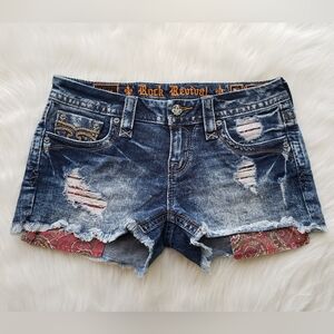 Rock Revival Paisley Underlay Shorts